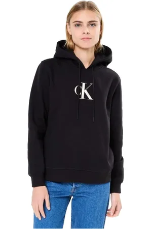 Calvin Klein Sweathshirts & Hoodies, Dame, Sort, M, Bomuld, Printed Logo Hoodie