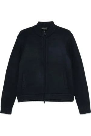 Emporio Armani Strik, Herre, Blå, L, Panelstrikket Cardigan