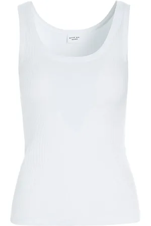 Bitte Kai Rand Top, Dame, Hvid, XL, Tyl, Hvid Rib Tanktop Naibu Style