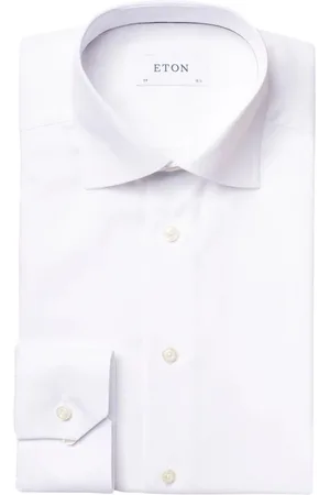Eton Skjorte, Herre, Hvid, XS, Bomuld, Hvid Twill Stretch Skjorte