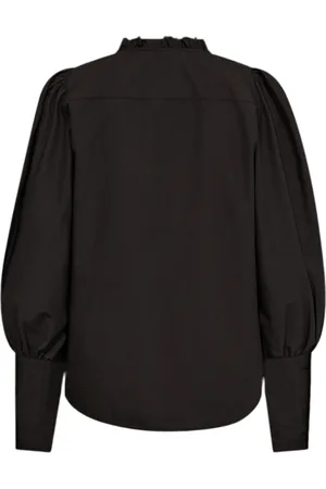 Co`Couture Bluser & Skjorter, Dame, Sort, XS, Uld, Stilfuld Sort Bluse