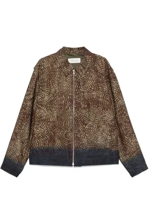 DRIES VAN NOTEN Jakke, Herre, Brun, M, Chokoladebrun jakke med lynlås foran
