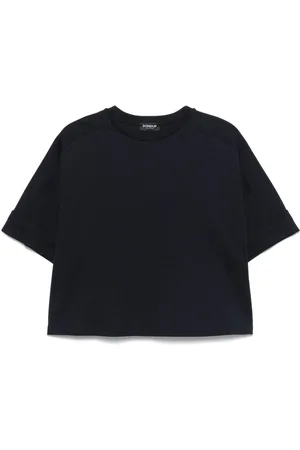 Dondup Top, Dame, Blå, XS, Crew Neck Raglan Ærmer T-shirt