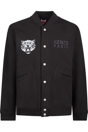 Kenzo Jakke, Herre, Sort, S, Broderet Tiger Bomberjakke
