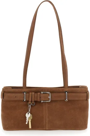 OSOI Taske, Dame, Brun, ONE SIZE, Uld, Brun skuldertaske med nøgle detaljer