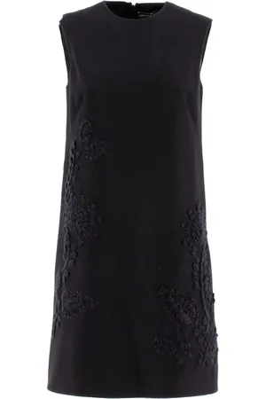 ERMANNO SCERVINO Kjole, Dame, Sort, XS, Uld, Blød uld broderet minikjole