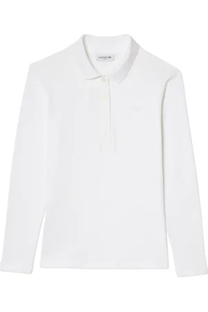 Lacoste Top, Dame, Hvid, 3XL, Bomuld, Hvid poloshirt med perlemorsknapper