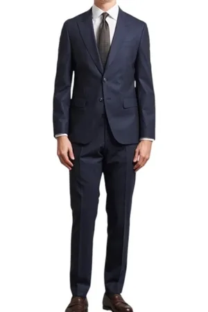 HUGO BOSS Jakkesæt, Herre, Blå, 2XL, Blå Peak Revers Slim Fit Kjole