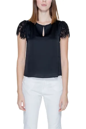 Guess Bluser & Skjorter, Dame, Sort, XS, Polyester, Sortærmet sort bluse