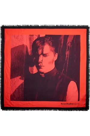 Acne Studios Tilbehør, Dame, Rød, ONE SIZE, Uld, Virginia Magazine Shawl