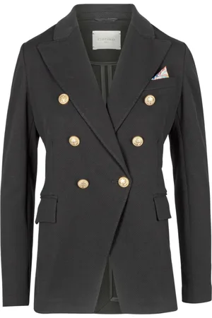 Circolo Jakke, Dame, Sort, M, Bomuld, Dobbeltbrystet piquet blazer