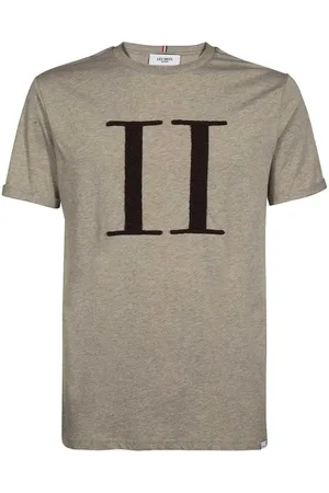 Les Deux Top, Herre, Grå, S, Bomuld, Bomulds T-shirt med Rund Hals og Encore Bouclè Detalje