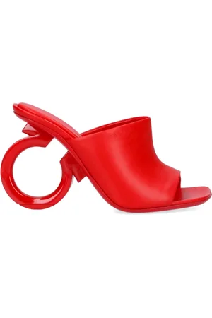Salvatore Ferragamo Sko, Dame, Rød, 35 1/2 EU, Læder, Astro Heeled Mules