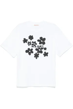 Marni Top, Dame, Hvid, XS, Bomuld, Blomsterprint T-shirt