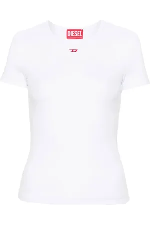 Diesel Top, Dame, Hvid, XS, Bomuld, T-Ele-Long-D T-shirt