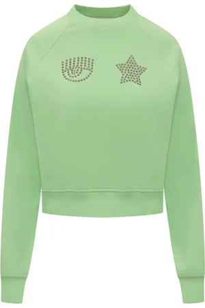 Chiara Ferragni Sweathshirts & Hoodies, Dame, Grøn, S, Bomuld, Eye Star 310 Sweatshirt