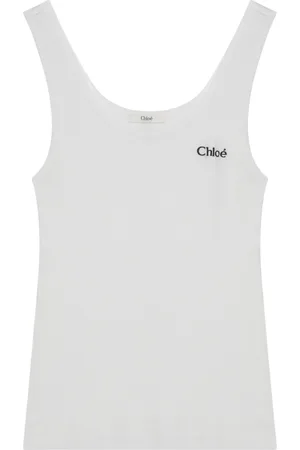 Chloé Top, Dame, Hvid, L, Bomuld, Logo Bomulds Tanktop