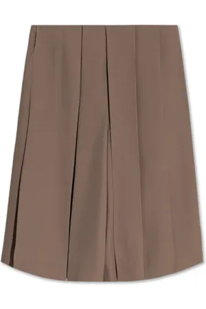 Lanvin Shorts, Dame, Brun, XS, Uld, Pleated Shorts
