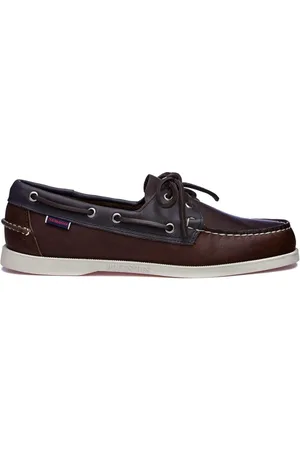 SEBAGO Sko, Herre, Brun, 44 EU, Læder, Nautiske Loafers Cognac Blå Navy