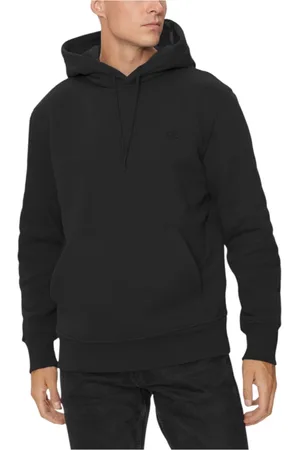 Calvin Klein Sweathshirts & Hoodies, Herre, Sort, XL, Bomuld, Sort hættetrøje med forlommer