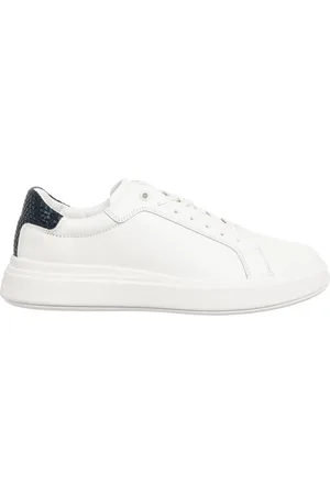 Calvin Klein Sko, Herre, Hvid, 45 EU, Læder, Lace-Up Sneakers