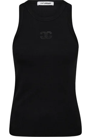 Co`Couture Top, Dame, Sort, XL, Bomuld, Broderet Tanktop