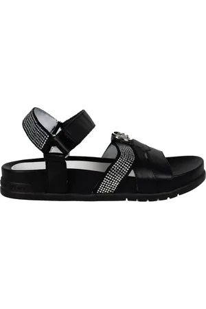 Liu Jo Sko, Dame, Sort, 39 EU, Læder, Sandaler med stropper og velcro-lukning