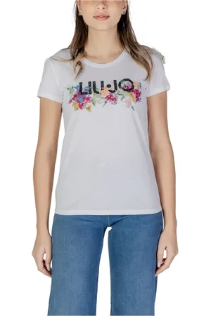Liu Jo Top, Dame, Hvid, XS, Bomuld, Stilfuld T-shirt i trykt bomuld