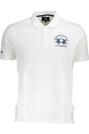 La Martina Top, Herre, Hvid, XL, Bomuld, Bomulds Polo Shirt med Broderet Logo