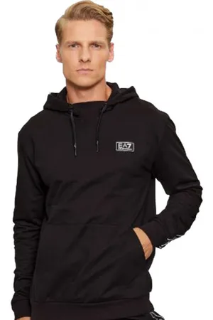 EA7 Sweathshirts & Hoodies, Herre, Sort, L, Bomuld, Ny Hoodie - Sort