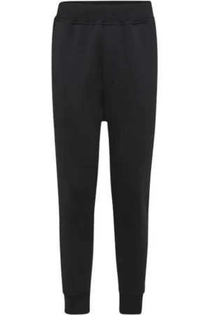 Dsquared2 Bukser, Herre, Sort, L, Bomuld, Ibra Sweatpants med Ahornblad Logo
