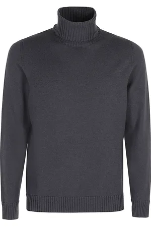 DRUMOHR Strik, Herre, Grå, M, Uld, Merino Uld Dobbelt Strik Trøje