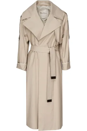 Max Mara Frakke, Dame, , M, Bomuld, Trenchcoat med aftageligt bælte
