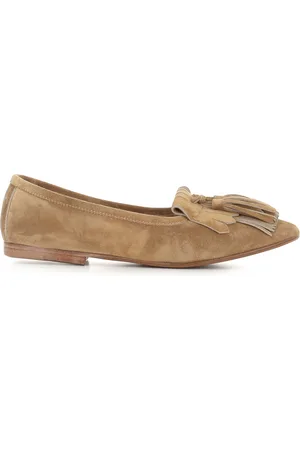 HENDERSON BARACCO Sko, Dame, Brun, 36 EU, Læder, Beige Frynse Ruskind Slip-On Sandaler