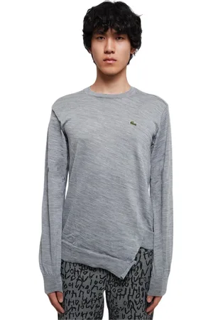 Comme des Garçons Strik, Herre, Grå, L, Uld, Grå sweater med logo print