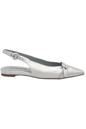 HALMANERA Sko, Dame, Grå, 39 EU, Læder, Sølv Iridescent Læder Slingback Sko