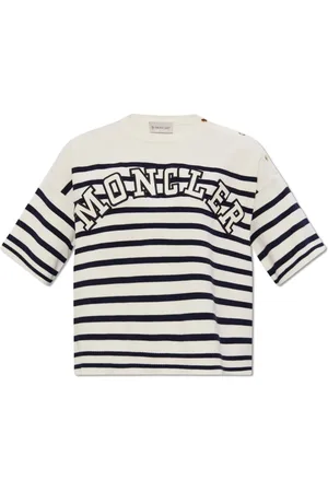 Moncler Top, Dame, Hvid, L, Bomuld, Sweater med korte ærmer
