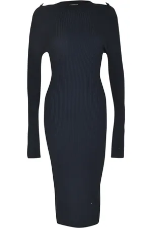 Dondup Kjole, Dame, Sort, L, Nylon, Strikket Hverdags Kjole