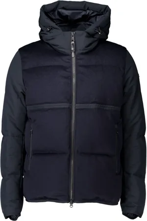 Duno Jakke, Herre, Blå, 2XL, Uld, Quilted Jakke Mørkeblå Palm