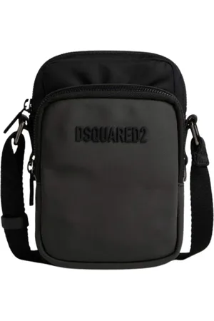 Dsquared2 Taske, unisex, Grå, ONE SIZE, Læder, Læder Crossbody Taske med Lynlåslukning