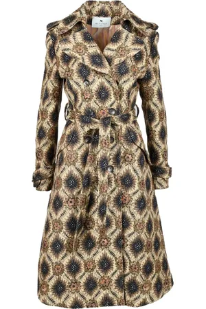 Etro Frakke, Dame, Flerfarvet, XS, Uld, Stilfuld Trenchcoat