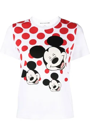 Comme des Garçons Top, Dame, Hvid, XS, Bomuld, Mickey Mouse Grafik T-shirt