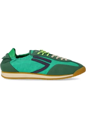 Puraai Sko, Herre, Grøn, 41 EU, Bomuld, Vegansk Sneaker med Ruskindindsatser