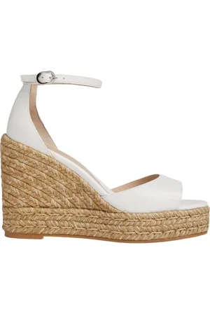 Stuart Weitzman Sko, Dame, Hvid, 40 1/2 EU, Jute, Nudistcurve Espadrille Wedge