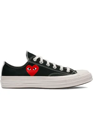 Comme des Garçons Sko, Herre, Sort, 41 EU, Canvas Heart Sneaker