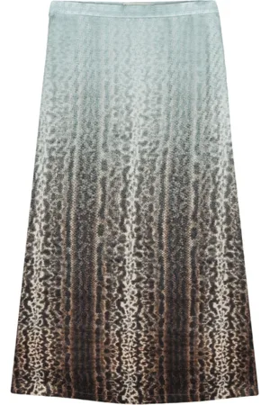 Fendi Nederdel, Dame, Flerfarvet, XS, Satin, Silke Pencil Skirt med Dyreprint