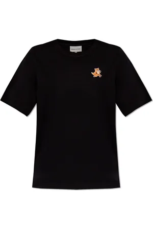 Maison Kitsuné Top, Dame, Sort, L, Bomuld, Speedy Fox Patch T-Shirt