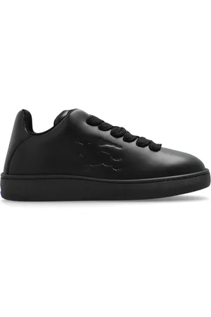 Burberry Sko, Herre, Sort, 45 EU, Bomuld, Box Logo Embossed Lace-Up Sneakers