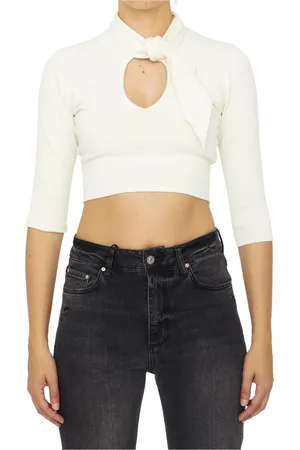 The Attico Top, Dame, , S, Polyester, Ribbon Detail Crop Top