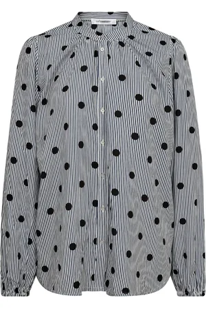 Co`Couture Bluser & Skjorter, Dame, Sort, S, Prikket Skjortebluse